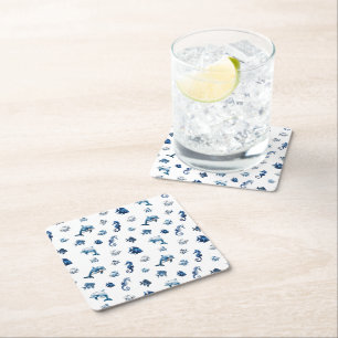 Wedgewood Blue Ocean Creatures! Kartonnen Onderzetters