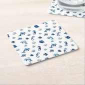 Wedgewood Blue Ocean Creatures! Kartonnen Onderzetters (Schuin)