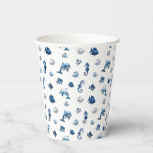 Wedgewood Blue Ocean Creatures! Papieren Bekers (Achterkant)