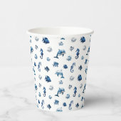 Wedgewood Blue Ocean Creatures! Papieren Bekers (Links)