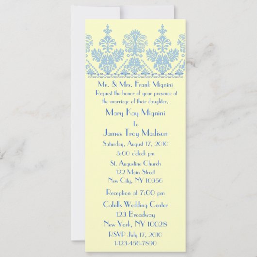 Wedgewood Formal Trim Motif Wedding Invitation Kaart (Voorkant)
