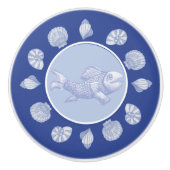 Wedgewood Vis en schelpen Keramische Knop (Voorkant)