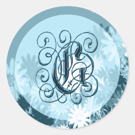 Wedgewood Wedding Monogram G Seal Ronde Sticker (Voorkant)