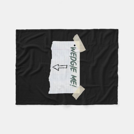 Wedgie Me Funny Gezegde met tape en pijlrichtlijne Fleece Deken (Voorkant (Horizontaal))