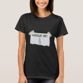 Wedgie Me Funny Gezegde met tape en pijlrichtlijne T-shirt (Voorkant)