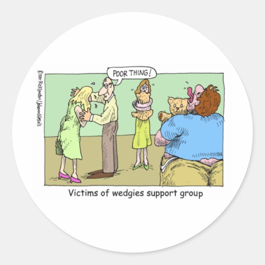 Wedgie Support Group Cartoon Gifts & Collectibles Ronde Sticker (Voorkant)