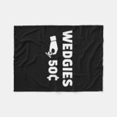 Wedgies 50 Cents Grappig Insert Munten Design Fleece Deken (Voorkant (Horizontaal))