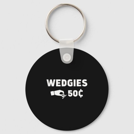 Wedgies 50 Cents Grappig Insert Munten Design Sleutelhanger (Voorkant)
