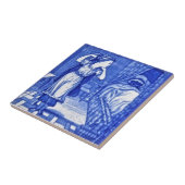 Wedgwood 1880 Red Riding Hood & Wolf Blue Tile Tegeltje (Zijkant)