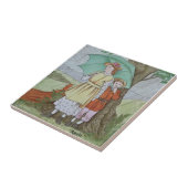 Wedgwood April Showers Polychrome c1885 Repro Tegeltje (Zijkant)