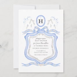 Wedgwood Blue Coquette Douche Party Uitnodiging