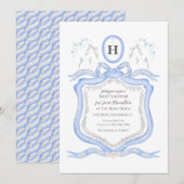 Wedgwood Blue Coquette Douche Party Uitnodiging (Voorkant / Achterkant)