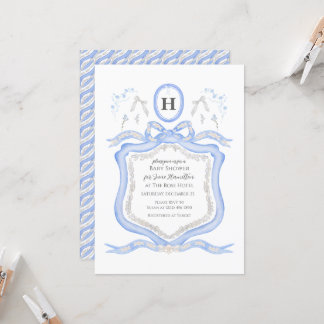 Wedgwood Blue Coquette Douche Party Uitnodiging