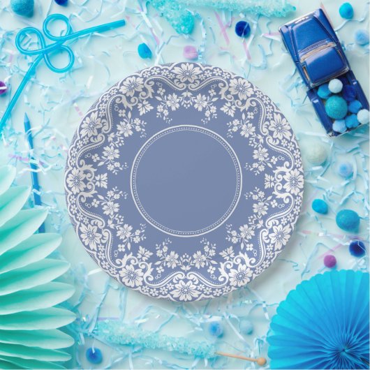 Wedgwood Blue Jasperware Kant Doily Papieren Bordje (Feest)