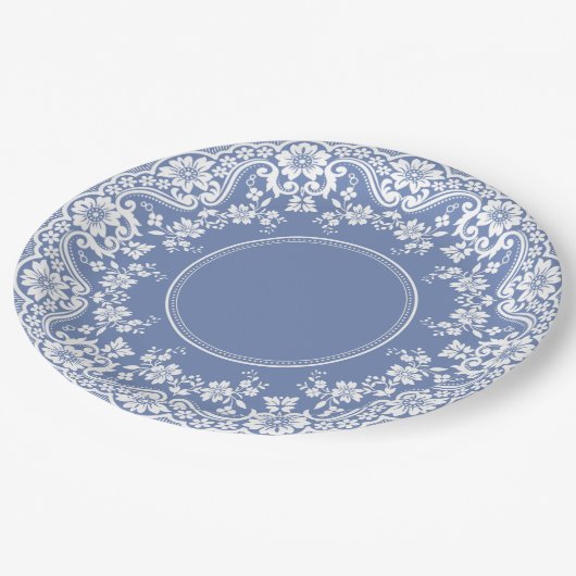 Wedgwood Blue Jasperware Kant Doily Papieren Bordje (Gekanteld)