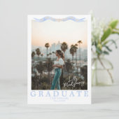 Wedgwood Esthetische Foto Afstudeeraankondiging Kaart (Staand voorkant)