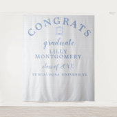 Wedgwood Monogram Afstuderen Foto Achtergrond Wandkleed (Voorkant)