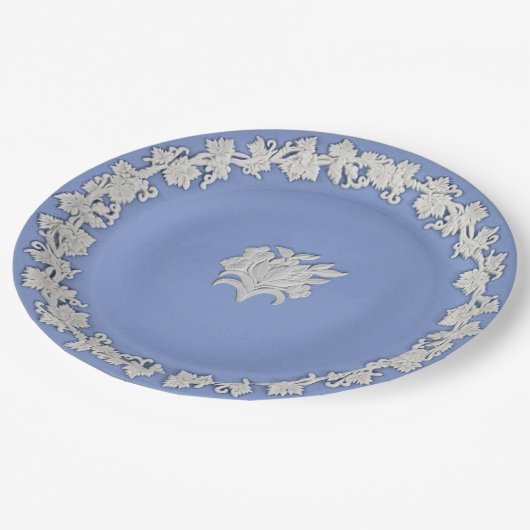Wedgwood stijl blauw jasperware uitziende huwelijk papieren bordje (Gekanteld)