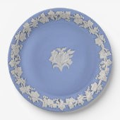Wedgwood stijl blauw jasperware uitziende huwelijk papieren bordje (Voorkant)
