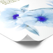 Wedijzerskaarten voor bruiloft, lichtblauw goud poster (Hoek)