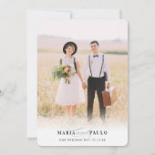 WEDING BEDANKT foto eenvoudig modern Kaart (Achterkant)