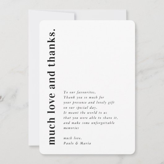 WEDING BEDANKT foto eenvoudig modern Kaart (Voorkant)