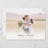 WEDING BEDANKT foto eenvoudig serif modern landsch Kaart (Achterkant)