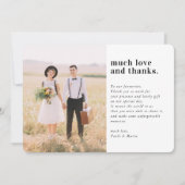WEDING BEDANKT foto eenvoudig serif modern landsch Kaart (Voorkant)