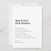 WEDING BEDANKT foto eenvoudige serif modern berich Kaart (Voorkant)