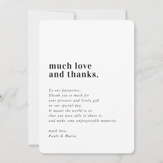 WEDING BEDANKT foto eenvoudige serif modern berich Kaart (Voorkant)