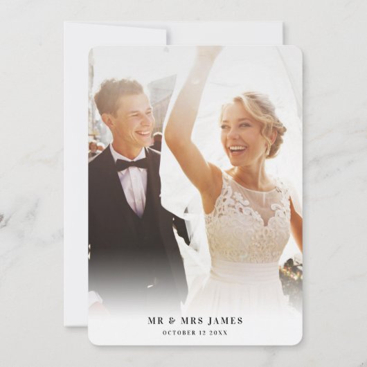 WEDING BEDANKT foto goud glitter modern bericht Kaart (Achterkant)