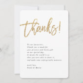 WEDING BEDANKT foto goud glitter modern bericht Kaart (Voorkant)
