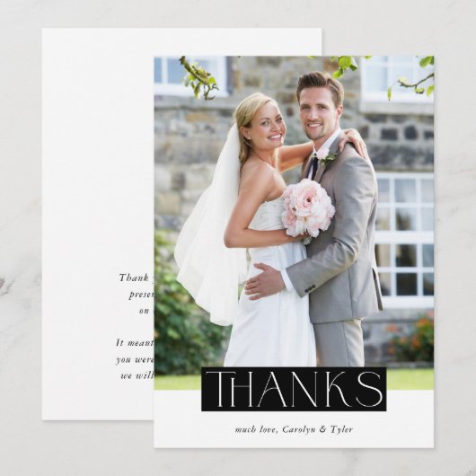 WEDING BEDANKT foto moderne chic serif bedekking (Voorkant / Achterkant)