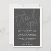 WEDING BEDANKT U borstel het geschreven manuscript Kaart (Voorkant)