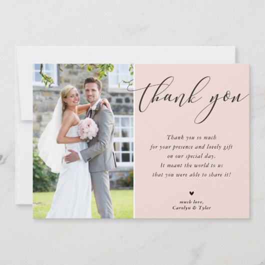 WEDING BEDANKT U FANTASIEF elegant blush (Voorkant)