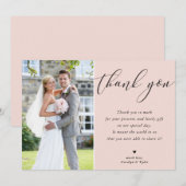 WEDING BEDANKT U FANTASIEF elegant blush (Voorkant / Achterkant)