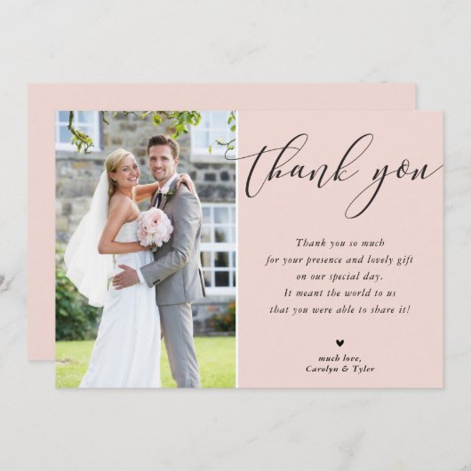 WEDING BEDANKT U FANTASIEF elegant blush (Voorkant / Achterkant)