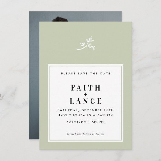 WEDING BEWAREN DE DATUM eenvoudige schattige twijg Kaart (Voorkant / Achterkant)