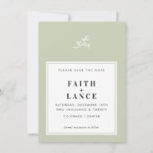 WEDING BEWAREN DE DATUM eenvoudige schattige twijg Kaart (Voorkant)