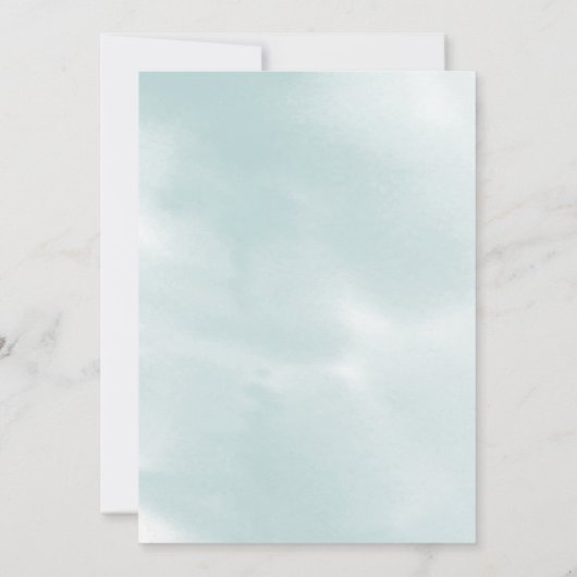 WEDING | Blauwgroen groene Waterverf Kaart (Achterkant)