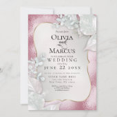 WEDING | Bleke uitnodiging van Burgundy Pearl Shim (Voorkant)