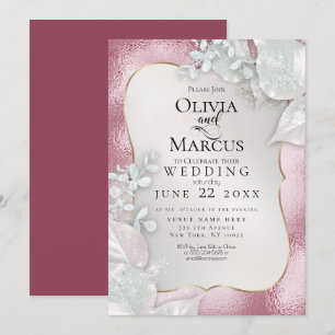 WEDING Bleke uitnodiging van Burgundy Pearl Shim
