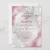 WEDING | Bleke uitnodiging van Burgundy Pearl Shim (Voorkant)