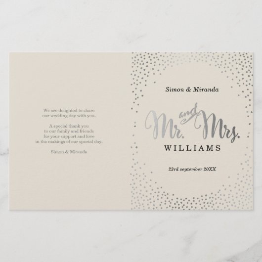 WEDING CEREMONY BOOK iory mini Silver confetti (Voorkant)