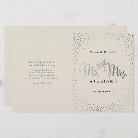 WEDING CEREMONY BOOK iory mini Silver confetti (Voorkant / Achterkant)