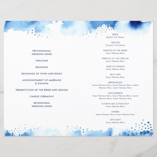 WEDING CEREMONY waterverf met handschrift (Achterkant)