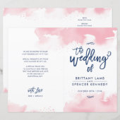 WEDING CEREMONY waterverf met handschrift roze (Voorkant / Achterkant)
