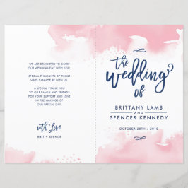 WEDING CEREMONY waterverf met handschrift roze