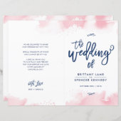 WEDING CEREMONY waterverf met handschrift roze (Voorkant / Achterkant)