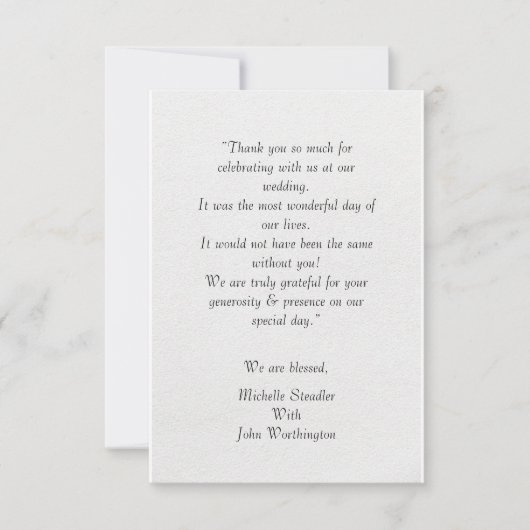 WEDING DANK JE KAARTFORMULERING BEDANKKAART (Voorkant)